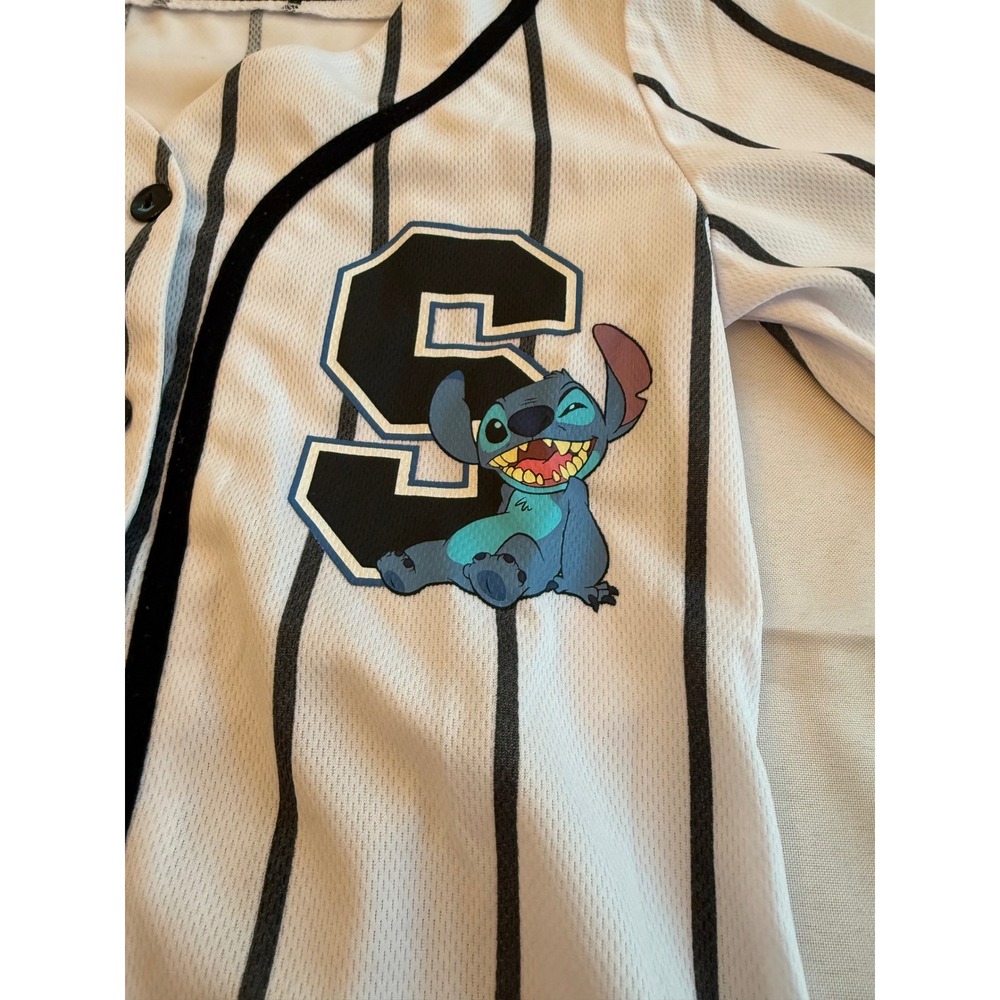 Disney Stitch Kids Youth Ohana Baseball Jersey Shirt XXS/XS White Active Sporty - Picture 3 of 9